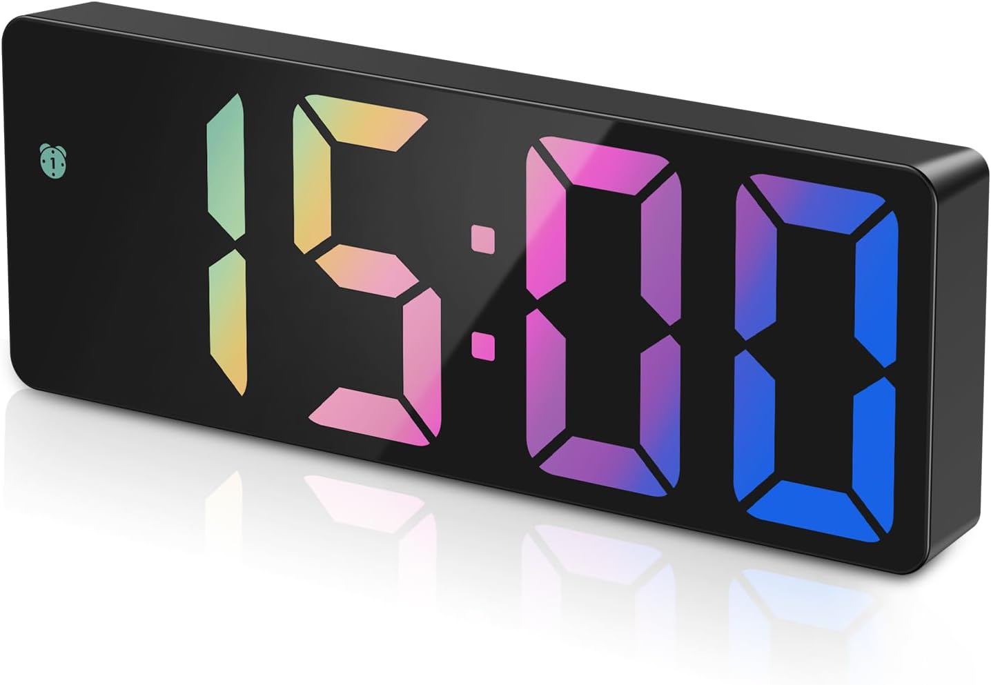 Luminellen-Large LED Digital Alarm Clock with Color Display and Adjustable Brightness