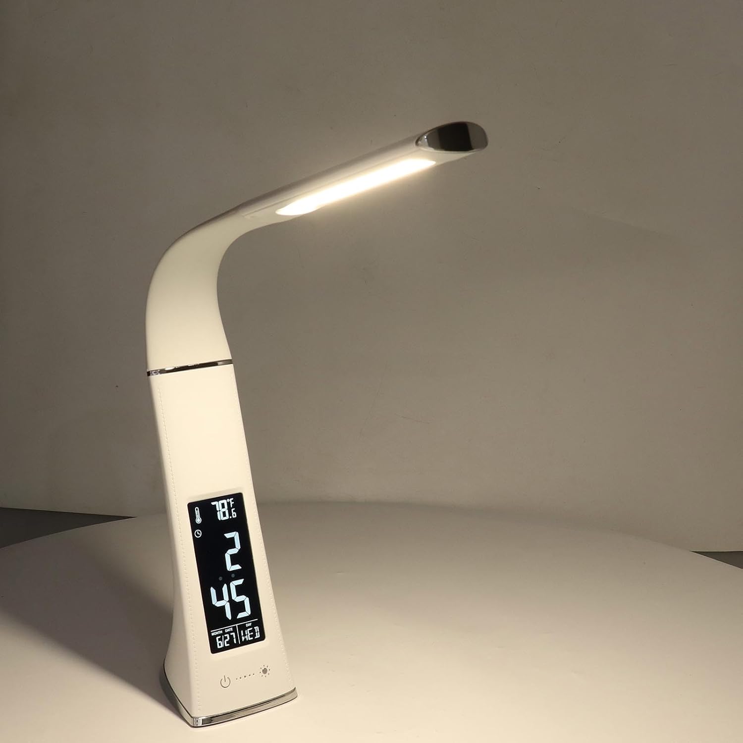 Luminellen-Multifunction LED Desk Lamp with Digital Clock Temperature Humidity Display Adjustable Reading Light