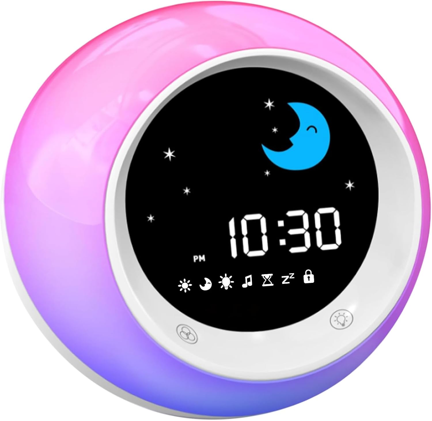 Luminellen- Kids Digital Alarm Clock with Ambient Light Dual Alarm Silent Operation Timer Function Bedside Clock