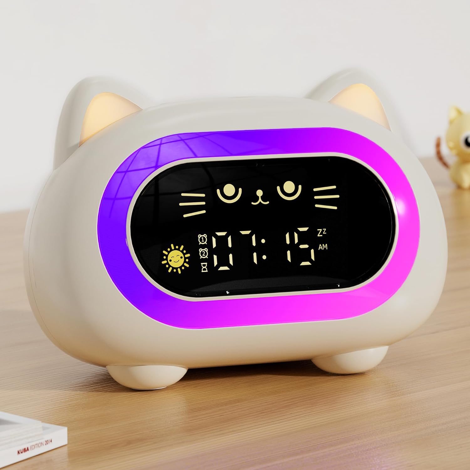Luminellen-Kids Digital Alarm Clock with Adjustable Ambient Light Silent Bedside Desk Clock