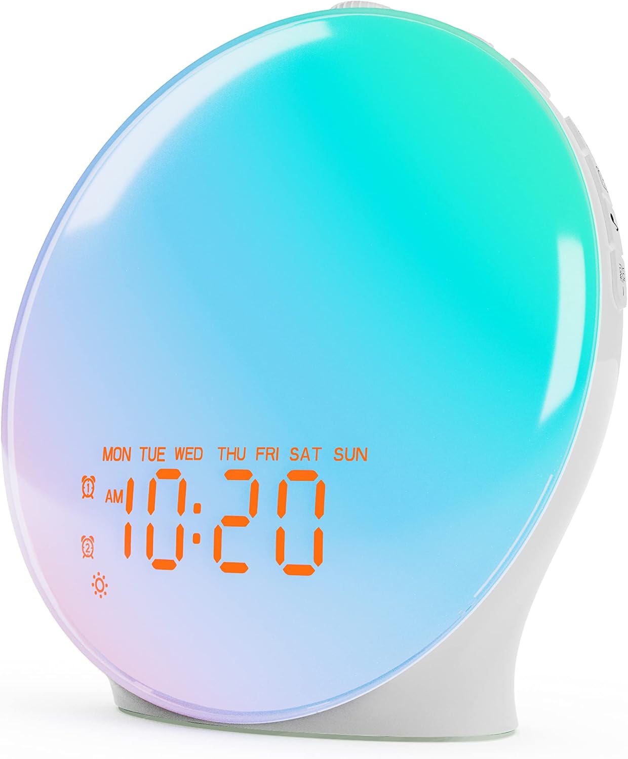 Luminellen-Aurora Light Alarm Clock White Noise Sound Machine FM Radio Multicolor Bedside Clock