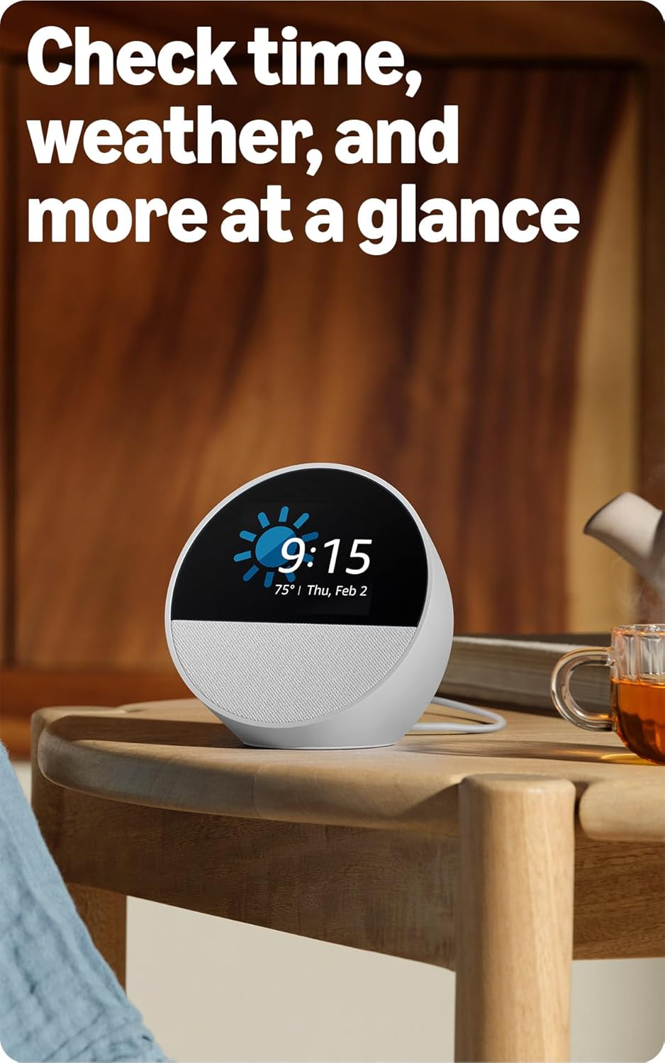 Luminellen-Smart Voice Alarm Clock with Time and Weather Display for Smart Home Control