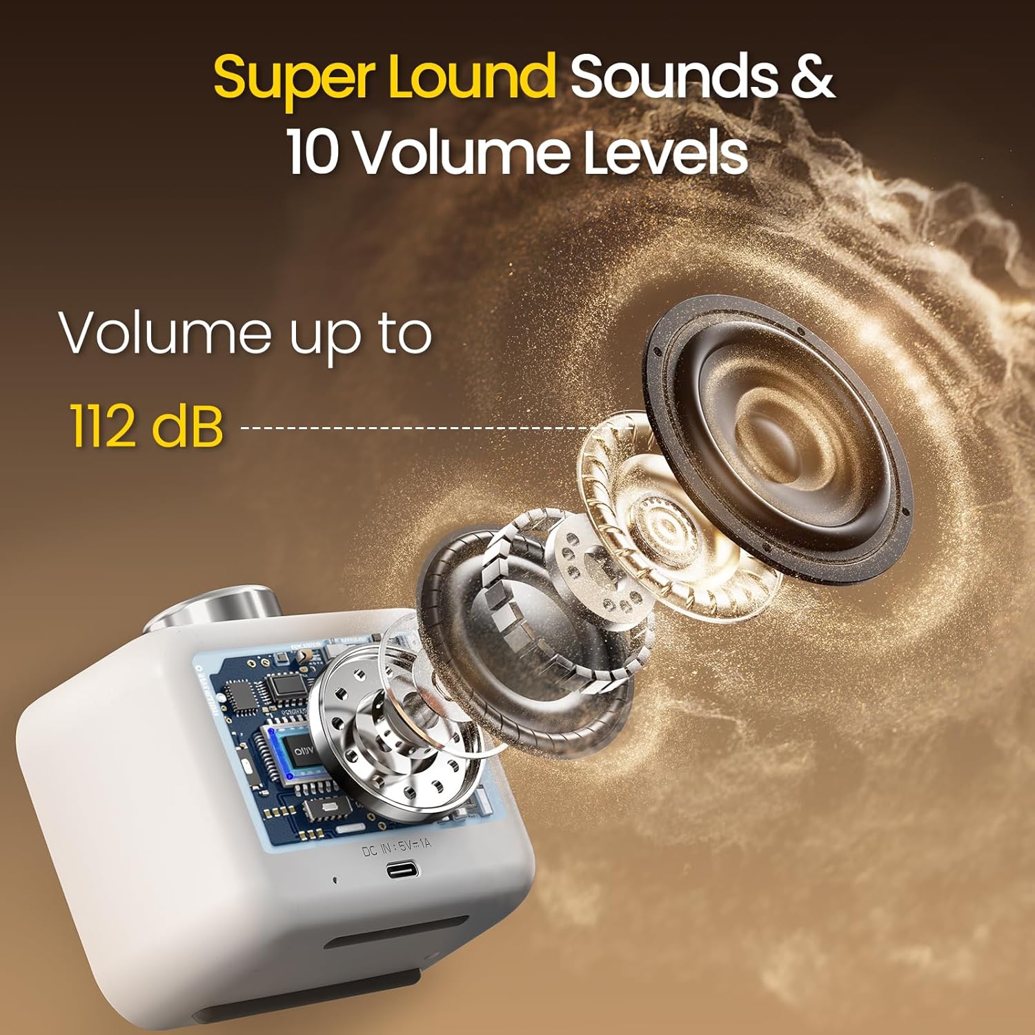 Luminellen-Colorful LCD Display with 8 Visual Themes, 4 Digital Alarms with 30 White Noise for Bedrooms, 112dB Loud Alarm Clock with Hourly Chime for Heavy Sleepers, Gift for Kids Teens